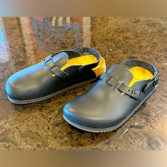 Birkenstock Boston Tokio Black Leather Clogs Size 39 - Picture 11 of 16